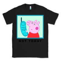 Black peppa pig not today Classic Tee - artisFamous