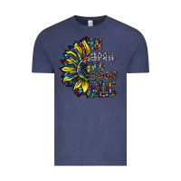 Vintage Denim autism sunflower Vintage Tee - CowhideDigitalArt