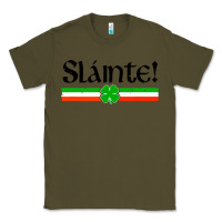 Army Green slainte shirt irish cheers toast shamrock Classic Tee - artisFamous