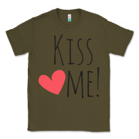 Army Green Kiss Me Classic Tee - artisFamous
