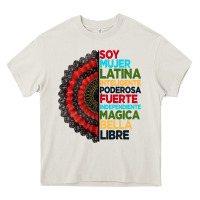 Cream hispanic heritage month hand fan Heavy Core Tee - BundleAndBundleShop