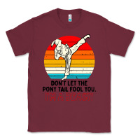 Burgundy karate girl kick Classic Tee - artisFamous