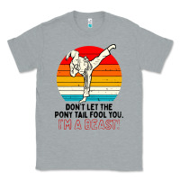Heather Grey karate girl kick Classic Tee - artisFamous