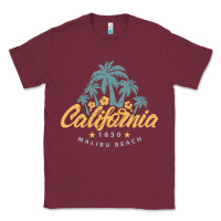 Burgundy california malibu beach Classic Tee - artisFamous