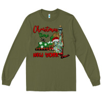 Army Green christmas time in new york Long Sleeve Tee - BarkalooDesign