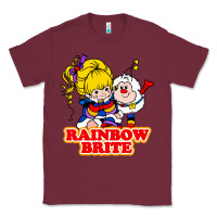 Burgundy rainbow brite Classic Tee - artisFamous
