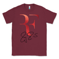 Burgundy rf federer Classic Tee - artisFamous
