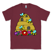 Burgundy bee hive Classic Tee - artisFamous