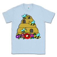 Dusty Blue bee hive Classic Tee - artisFamous