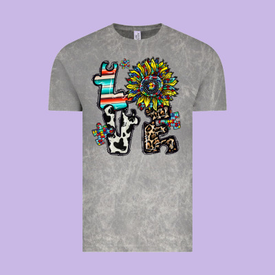 Love Autism Vintage Tee Designed By Cowhidedigitalart