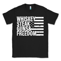Black whiskey steak guns freedom Classic Tee - artisFamous