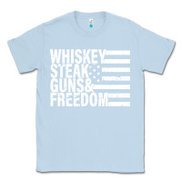 Dusty Blue whiskey steak guns freedom Classic Tee - artisFamous