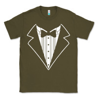 Army Green fake tux tuxedo suit tie Classic Tee - artisFamous