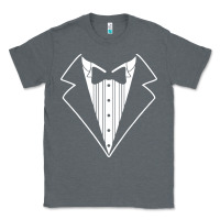 Charcoal Heather fake tux tuxedo suit tie Classic Tee - artisFamous