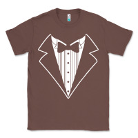 Chestnut fake tux tuxedo suit tie Classic Tee - artisFamous