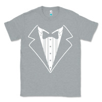 Heather Grey fake tux tuxedo suit tie Classic Tee - artisFamous