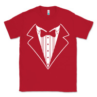 Red fake tux tuxedo suit tie Classic Tee - artisFamous