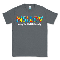 Charcoal Heather autism seeing the world differently Classic Tee - artisFamous