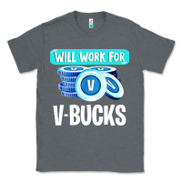 Charcoal Heather will work for v bucks youth gamer Classic Tee - artisFamous