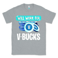 Heather Grey will work for v bucks youth gamer Classic Tee - artisFamous