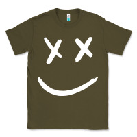 Army Green x eyed smiley face x eyes smiling Classic Tee - artisFamous