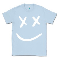 Dusty Blue x eyed smiley face x eyes smiling Classic Tee - artisFamous