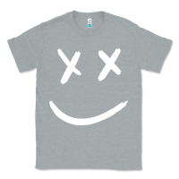 Heather Grey x eyed smiley face x eyes smiling Classic Tee - artisFamous
