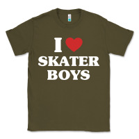 Army Green i love skater boys Classic Tee - artisFamous