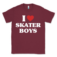 Burgundy i love skater boys Classic Tee - artisFamous