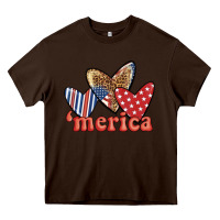 Chocolate Brown merica 4th of july hearts Heavy Core Tee - BundleAndBundleShop