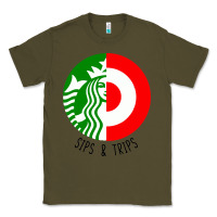 Army Green sips and  trips Classic Tee - artisFamous