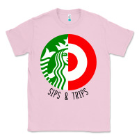 Bubblegum Pink sips and  trips Classic Tee - artisFamous