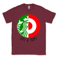 Burgundy sips and  trips Classic Tee - artisFamous