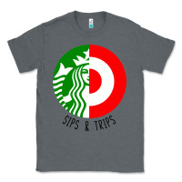 Charcoal Heather sips and  trips Classic Tee - artisFamous