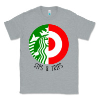 Heather Grey sips and  trips Classic Tee - artisFamous