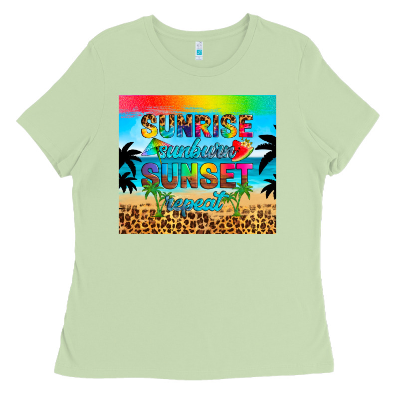 Sunrise Sunburn Sunset Repeat Ladies Tee by Artiststas | Teevron