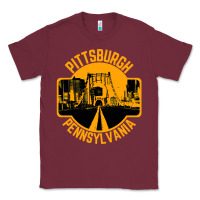 Burgundy pittsburgh pennsylvania Classic Tee - artisFamous
