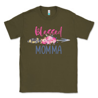 Army Green blessed momma Classic Tee - artisFamous