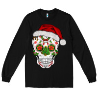 Black sugar skull  christmas Long Sleeve Tee - BarkalooDesign