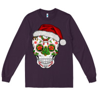 Plum sugar skull  christmas Long Sleeve Tee - BarkalooDesign