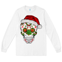 White sugar skull  christmas Long Sleeve Tee - BarkalooDesign