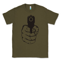 Army Green hands up pistol Classic Tee - artisFamous