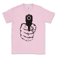 Bubblegum Pink hands up pistol Classic Tee - artisFamous