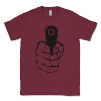 Burgundy hands up pistol Classic Tee - artisFamous