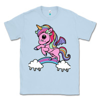 Dusty Blue cute unicorn Classic Tee - artisFamous