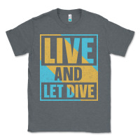 Charcoal Heather Live And Let Dive Retro Style Classic Tee - artisFamous