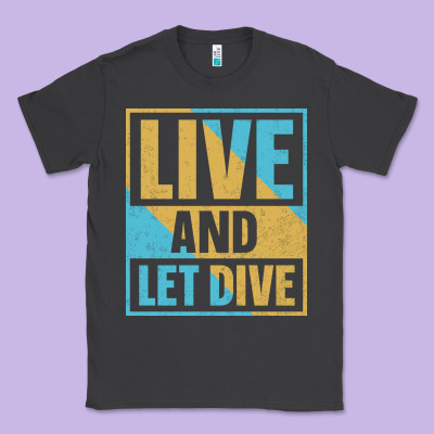 Live And Let Dive Retro Style Classic Tee Designed By Artisfamous