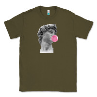 Army Green Vaporwave statue head with bubblegum Classic Tee - artisFamous