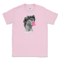 Bubblegum Pink Vaporwave statue head with bubblegum Classic Tee - artisFamous