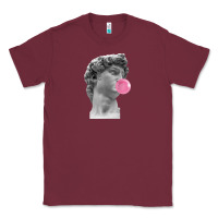Burgundy Vaporwave statue head with bubblegum Classic Tee - artisFamous